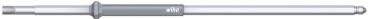 The image shows a long, slender, silver screwdriver with a gray handle in the middle. The tip is pointed and can be turned in various directions.