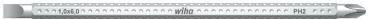 The image shows a silver pen with a pointed tip. The pen features markings and inscriptions, some of which represent technical information.