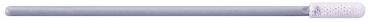 The image shows a long, gray pencil with a white, textured tip. The tip features a fine, dotted pattern. The body of the pencil is smooth and solid-colored.