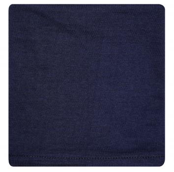 The image shows a solid, dark blue piece of fabric. The surface is smooth and even, with a simple, inconspicuous hem at the bottom edge.
