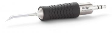 The image shows a handy tool with a non-slip, black handle and a metallic tip that is slightly curved. It is presumably used for soldering or repairing.