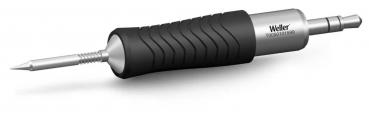 The image shows a slim screwdriver with a rubberized, textured handle for improved grip. The tip is narrow and metallic, ideal for screwing.