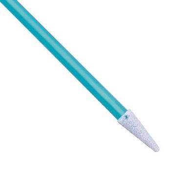 Das Bild zeigt einen langen, blauen, schlanken Stift mit einer spitzen, weißen Mine. Der Stift hat eine glatte Oberfläche und der Kopf ist leicht abgerundet.