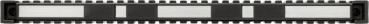The image shows a long, narrow object with a solid structure, featuring alternating black and silver sections, and rough edges on both sides.