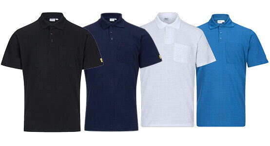 Das Bild zeigt ein navyblaues Poloshirt mit kurzen Ärmeln. Es hat einen klassischen Kragen, drei Knöpfe und eine kleine Brusttasche auf der linken Seite.