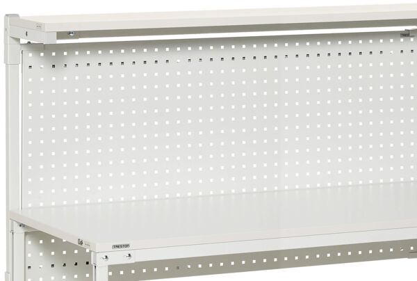 The image shows a rectangular board with many small, evenly distributed square holes. The base color is light, and the holes are white. It appears modern and simple.