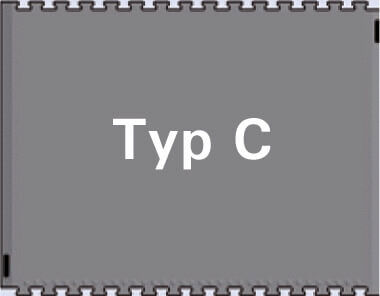 The image shows a gray rectangular area with the text "Type C" in large, white font in the middle. The edges are slightly textured.