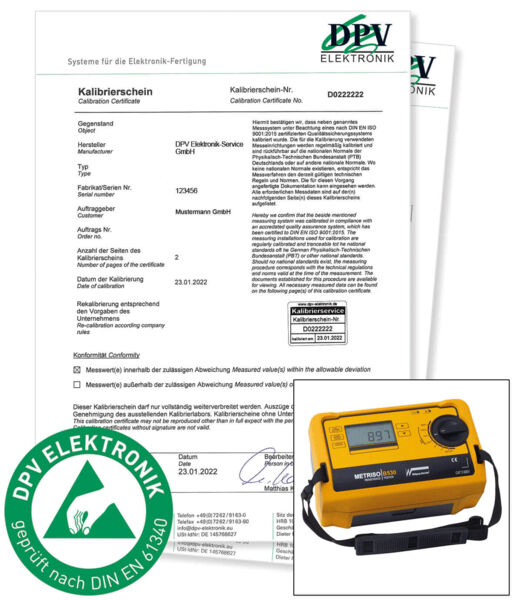 Preview: Calibrations for measuring equipment and calibration units