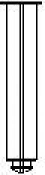 The image shows a vertical, slender column, topped and bottomed with a circle. The column has two parallel lines located in the center.