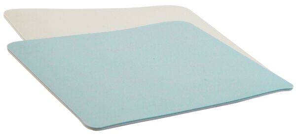 The image displays a smooth, rectangular mat in light blue color. The corners are slightly rounded, and the surface is flat and untextured.