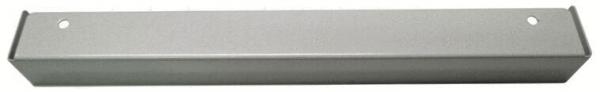 The image depicts an elongated, gray metal piece with two holes at the ends. It has a flat, rectangular shape and is quite narrow. Ideal for fastening or holding objects.