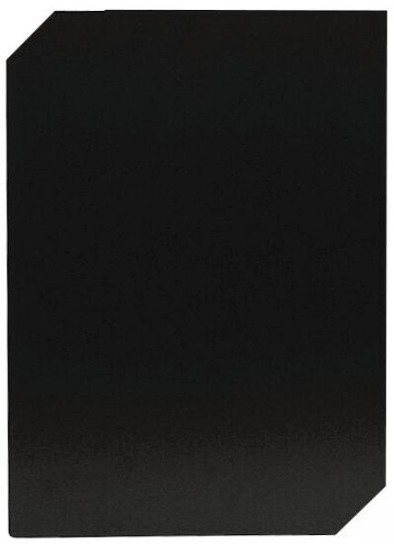 The picture shows a black area with a slightly rounded top left corner. The surface appears smooth and even, without any discernible details or patterns.