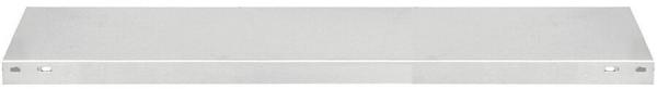 The image shows a flat, rectangular shelf or tabletop in a light color. It has a smooth surface and is simply designed, without any decoration.