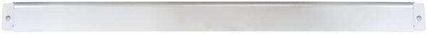 The image shows an elongated, flat piece of metal in silver color. It has small holes at both ends, apparently for attachment. The surface is smooth and shiny.