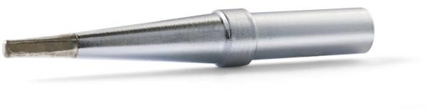 The image shows a silver pen or needle with a tapered end. The body is cylindrical and has a larger diameter at the base.