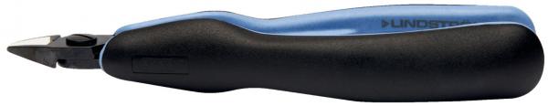 The image shows a blue and black pen with a sharp blade at the front. The handle is ergonomically shaped and fits comfortably in the hand.