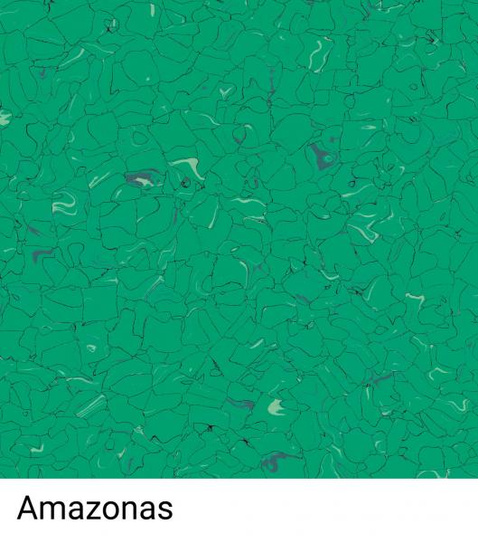 The image displays a uniform green area with slight color variations and textures. Below it, the word "Amazonas" appears in clear font.