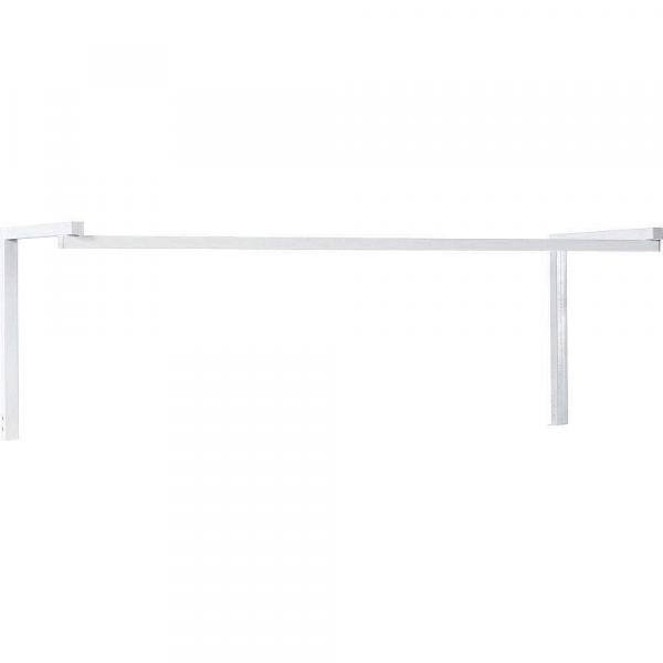 The image shows a simple, straight rod held by two vertical supports. The surface appears smooth and metallic with a glossy finish.