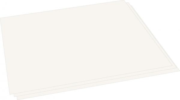 The image shows several white sheets of paper stacked on top of each other. They are rectangular and placed on a neutral surface. The surface is smooth and unmarked.