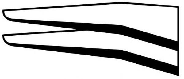 The image depicts a stylized clothespin. It has two pointed and slightly curved prongs that open at the top. The design is simple and clear, without color.