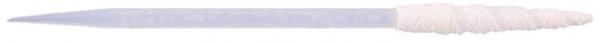The image shows a long, narrow wooden stick with a sharp, smooth edge. One end is wrapped with white bindings, creating a soft texture.