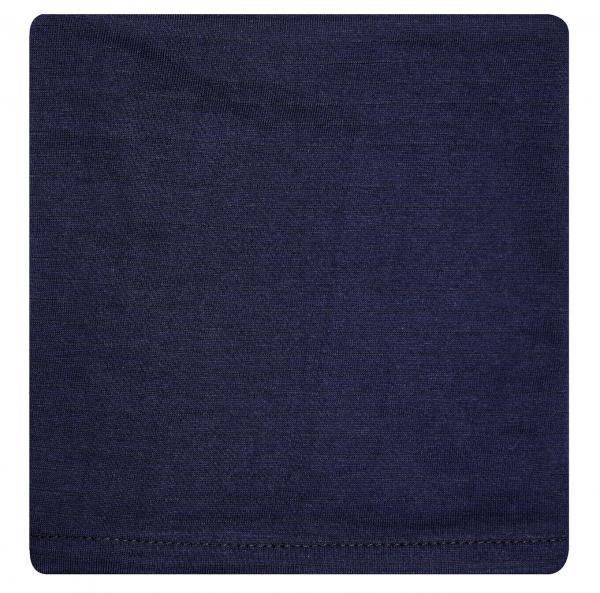 The image shows a solid, dark blue piece of fabric. The surface is smooth and even, with a simple, inconspicuous hem at the bottom edge.