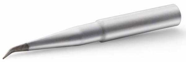The image shows a silver tool with a sharp, slightly curved tip. It has a slender, round handle and is typical for precise work or details.