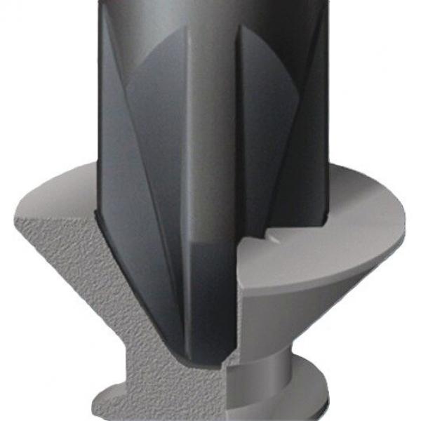 The image shows a sliced cutter. It consists of a cylindrical body with sharp edges on top and a wider base at the bottom, which provides stable support.