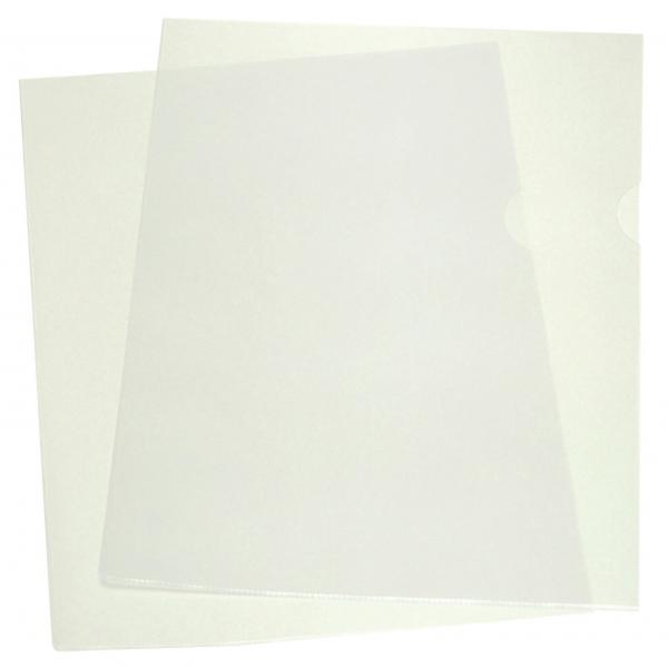 The image shows two transparent sheet protectors, one lying open and the other slightly overlapping. They are made of thin, flexible plastic and allow for the storage of documents.