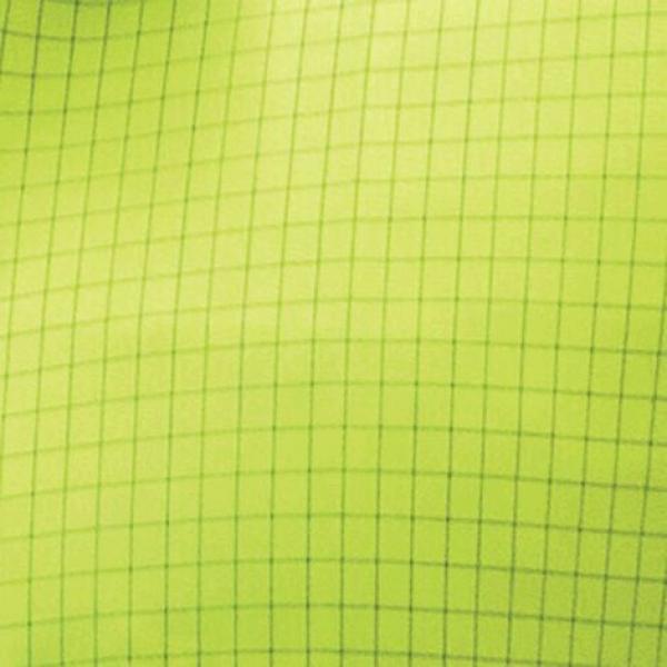 Das Bild zeigt eine leuchtend grüne Oberfläche mit einem feinen, regelmäßigen Karomuster aus blauen Linien. Die Karos sind gleichmäßig und klar strukturiert.