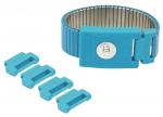 2050.750.5.3 - Metal wrist strap ESD light blue snap 3 mm