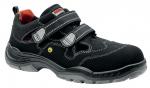 Preview: The shoe is dark blue, made from soft material with a reinforced sole. It has two wide, black Velcro straps and a padded insole for comfort.