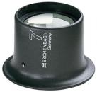 Preview: The image shows a black magnifying glass with highly curved glass. The base is round and has a matte finish. On the side, it reads 