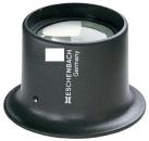 Preview: The image shows a black magnifying glass with a rounded base and a large, clear lens on top. On the side, it reads 
