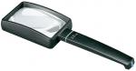 Preview: Das Bild zeigt eine schwarze Lupe mit einem rechteckigen Glas, das in einem stabilen, rechteckigen Gehäuse sitzt. Der Griff ist ebenfalls schwarz und hat eine leicht abgerundete Form.