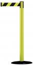 Preview: The image shows a striking, vertical post in bright yellow. At the top, there is a black-flecked barrier tape that can be extended horizontally.