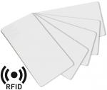 Preview: The image shows five thin, rectangular cards lying next to each other. In the bottom left, there is an RFID (radio waves) symbol depicted, showing wavy lines.