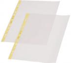 Preview: The image shows two transparent plastic sheets. One sheet is larger and lies on top, the other underneath. Both have yellow edges with holes for a binder.