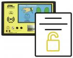 Preview: The image shows a yellow control device with a screen. On the screen, there is a hand symbol and a suit depicted. Next to it is an icon for an open lock.