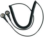 Preview: The image shows a black spiral cable with two round connectors at the ends. It is soft and flexible, typically used for audio or communication devices.