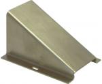 Preview: The image shows a metallic wedge that is flat on one side and rises to a sharp angle at the top. It has a smooth surface and an opening at the base.
