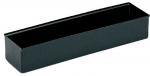 Preview: The image shows a narrow, rectangular baking pan in matte black. It has straight walls and a flat base, ideal for baking breads or cakes.