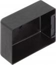 Preview: The image shows a rectangular, black plastic box. It has a smooth surface, is hollow inside, and has a recess on one side. It appears sturdy and functional.