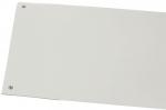 Preview: The image shows a rectangular, gray plate with rounded corners. It has two metal fittings in the upper corners, which might be used for mounting. The background is white.