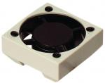 Preview: The image shows a small, square fan. It has a black rotor in the center and a light, rectangular frame with four mounting holes in the corners.