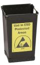 Preview: Der Bild zeigt einen schwarzen Papierkorb mit einer gelben Warnung. Darauf steht ?Use in ESD Protected Areas? und ein Symbol, das auf einen sicheren Umgang hinweist.