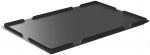 Preview: The image displays a rectangular, flat tray in black. It features slightly raised edges at the corners to prevent items from falling off. The surface is smooth.