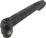 Preview: The image shows a black tool lever with an ergonomic grip shape and a round base. The underside has a green symbol for electrostatic discharge (ESD).