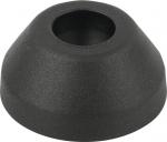 Preview: The image shows a conical, black rubber mount. It has a round, hollow interior and a rough surface. The shape is stable and flattened at the bottom.