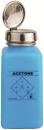 Preview: The image shows a square, blue bottle with a silver screw cap. On the front, it reads in black 